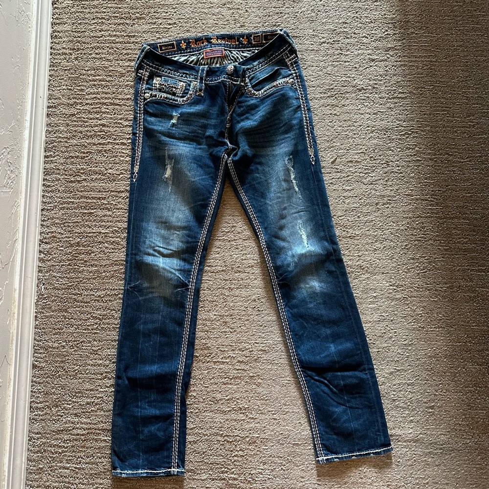 Rock revival womens straight leg jeans 30